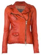 Giorgio Brato Biker Jacket, Women's, Size: 42, Yellow/orange, Cotton/leather