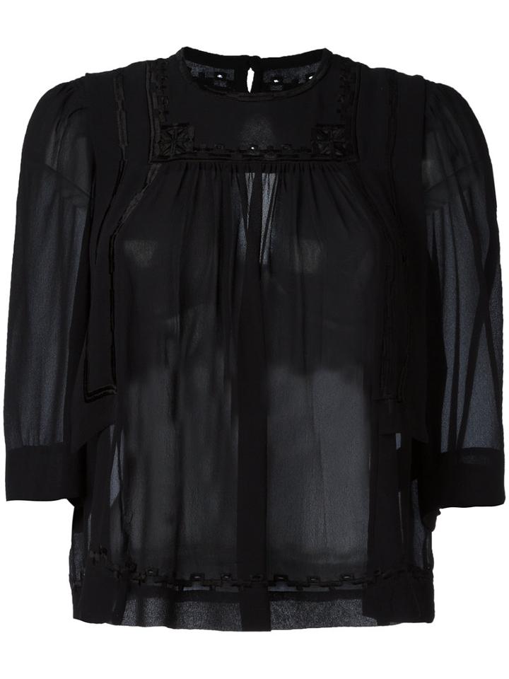 Isabel Marant - Mara Blouse - Women - Silk/viscose - 36, Black, Silk/viscose