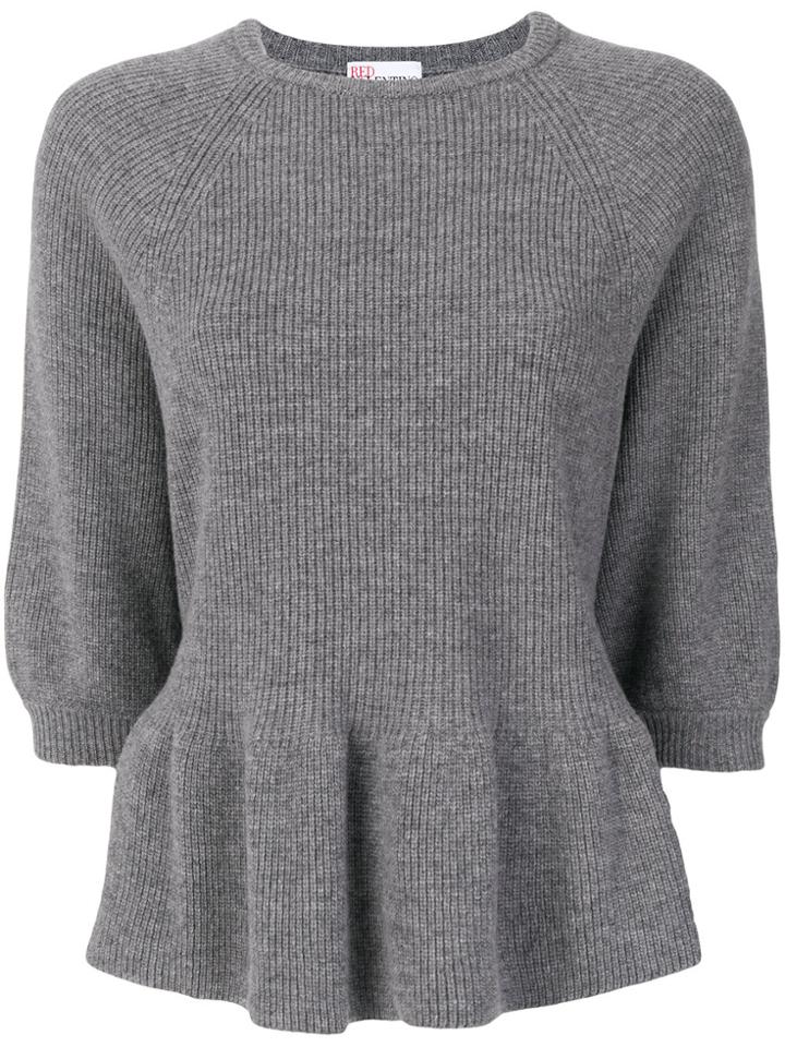 Red Valentino Peplum Hem Jumper - Grey
