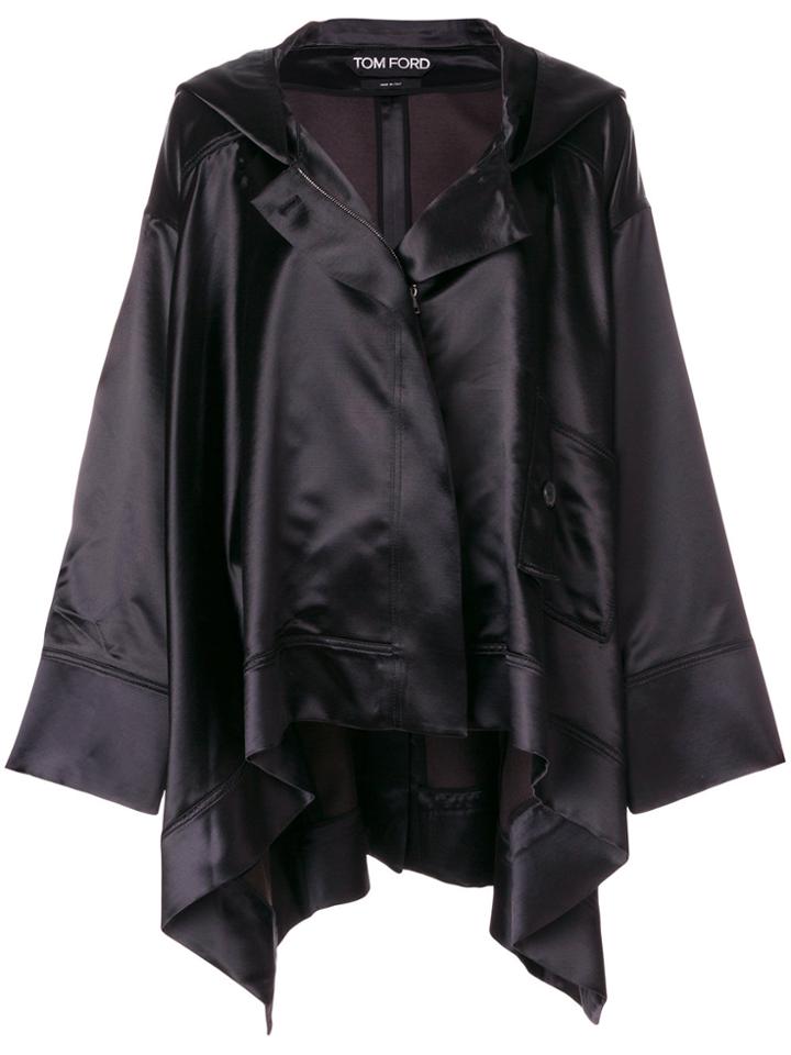 Tom Ford Hooded Cape Coat - Black