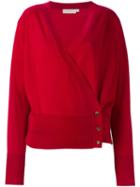 Tory Burch Wrap Cardigan, Women's, Size: Large, Red, Merino