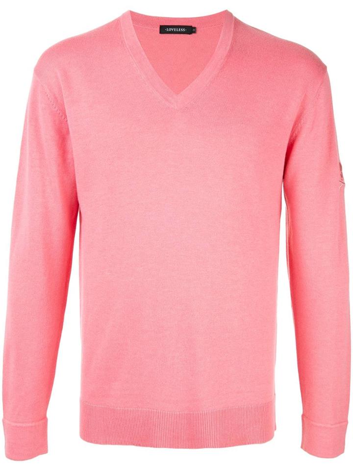 Loveless Long-sleeve Fitted Sweater - Pink