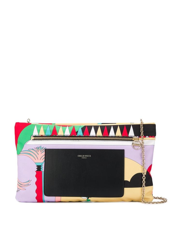 Emilio Pucci La Villa Print Envelope Clutch - Black