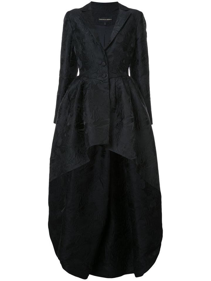 Christian Siriano - Flared Jacquard Jacket - Women - Polyester - 12, Black, Polyester