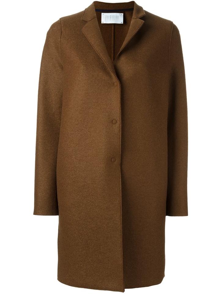 Harris Wharf London Snap Button Coat, Women's, Size: 48, Brown, Virgin Wool
