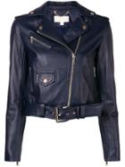 Kors By Michael Kors Cropped Biker Jacket - Blue