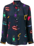 Ps By Paul Smith Lips Print Shirt - Blue