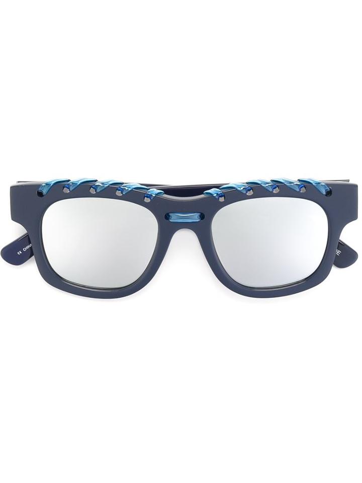 House Of Holland 'ropey' Sunglasses, Women's, Blue, Other Fibres
