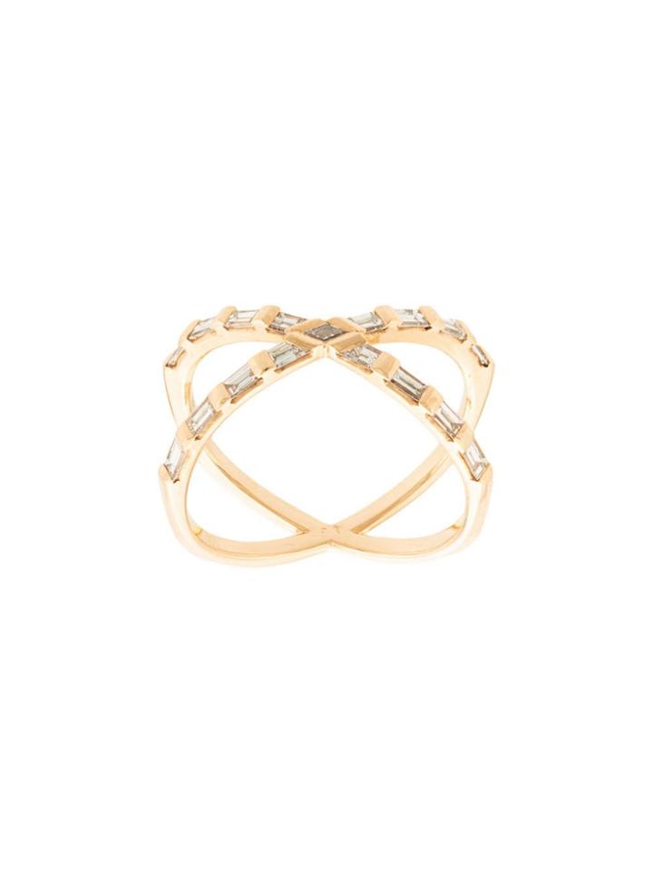Eva Fehren 18kt Rose Gold Tetra Shorty Diamond Ring - Silver