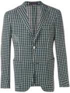 The Gigi Woven Grid Check Blazer - Blue