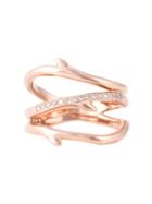 Shaun Leane Cherry Branch Diamond Ring, Women's, Size: 53, Metallic, Rose Gold Plated Sterling Silver/diamond