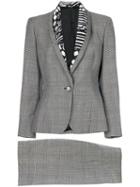 Versace Pre-owned Prince Of Wales Print Skirt Suit - Grey