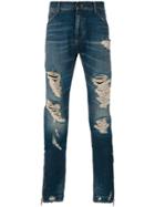 Palm Angels Distressed Skinny Jeans - Blue