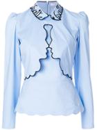 Vivetta Embroidered Layer Blouse - Blue