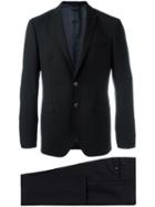 Tonello Flap Pockets Formal Suit, Men's, Size: 48, Black, Virgin Wool/spandex/elastane/viscose