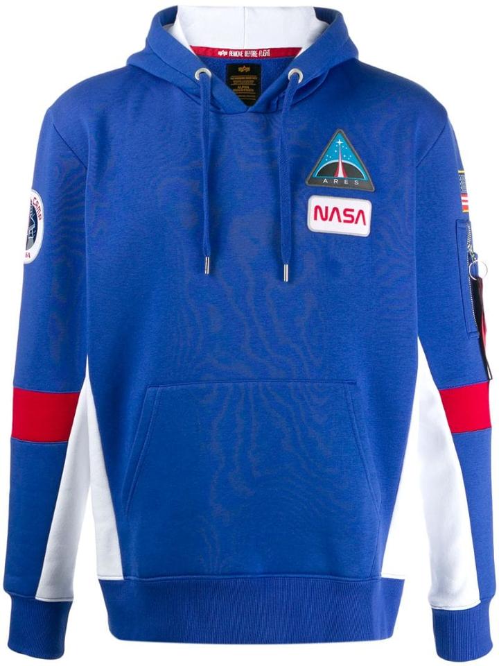 Alpha Industries Colour-block Space Hoodie - Blue