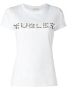 Mugler Studded Logo T-shirt, Women's, Size: Small, White, Cotton