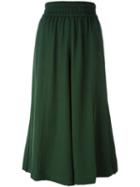 Acne Studios Wide-leg Pleated Trousers, Women's, Size: 34, Green, Cotton/triacetate/viscose