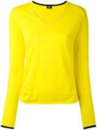 Ps By Paul Smith - V-neck Jumper - Women - Cotton - L, Yellow/orange, Cotton