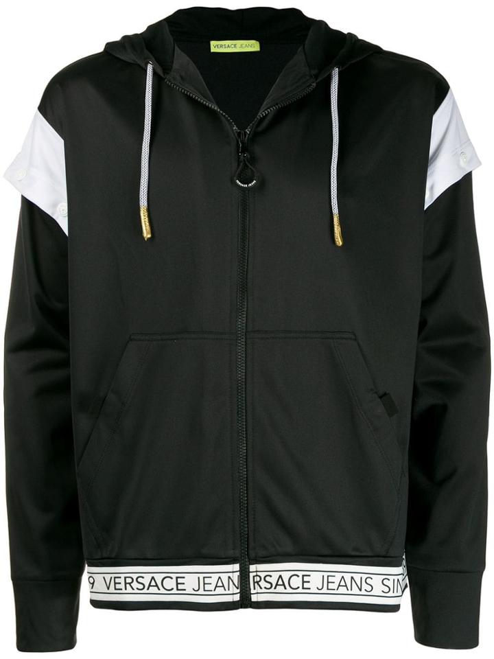 Versace Jeans Logo Hem Hoodie - Black