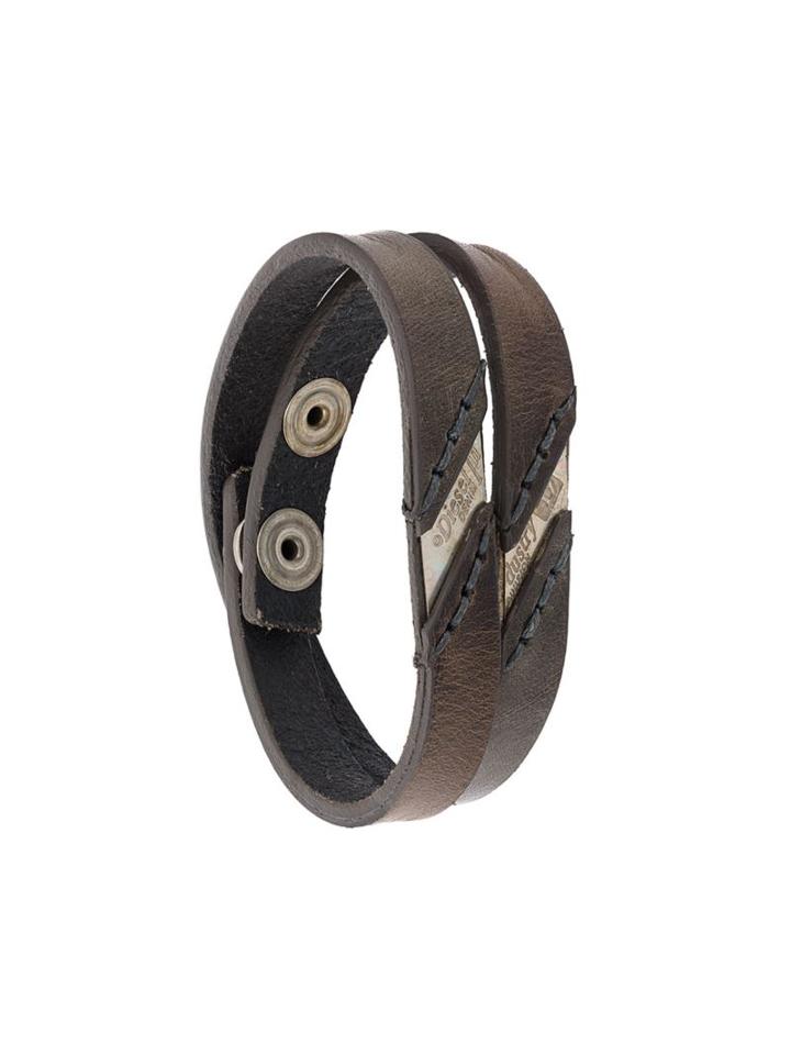 Diesel Aline Bracelet, Men's, Brown, Calf Leather