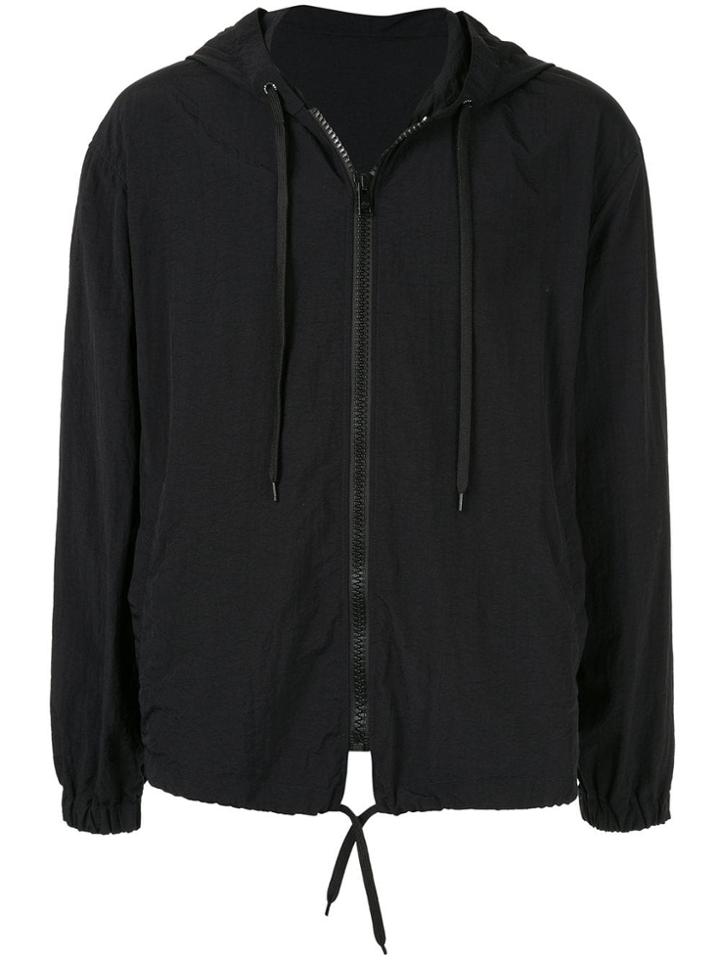 Msgm Branded Hood Jersey Jacket - Black