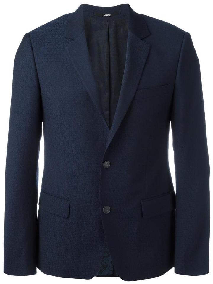 Kenzo Two Button Blazer, Men's, Size: 48, Blue, Wool/cotton/acetate/cupro