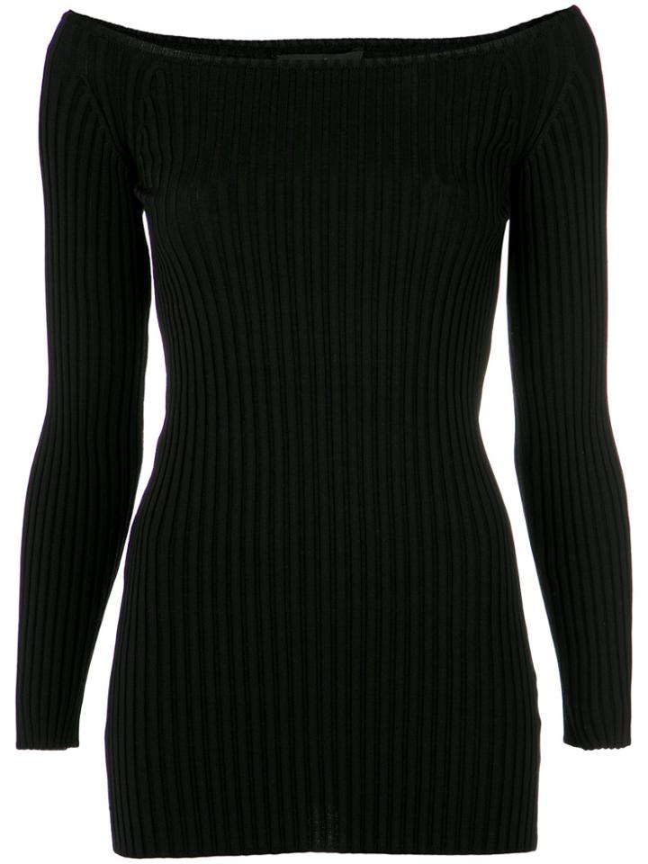 Nk Off The Shoulder Knit Top - Black