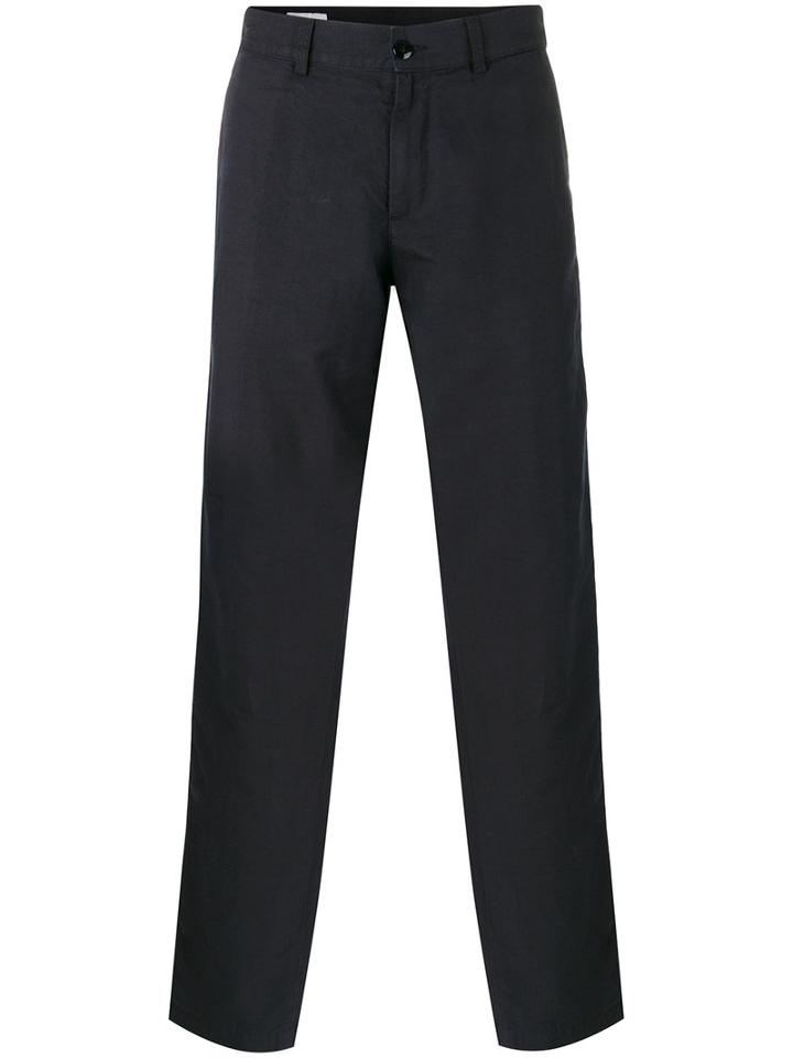 Dries Van Noten Smart Trouser With Button Closure Rear Pockets, Men's, Size: 46, Blue, Cotton/linen/flax