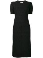 Fendi Loungette Logo Pattern Dress - Black