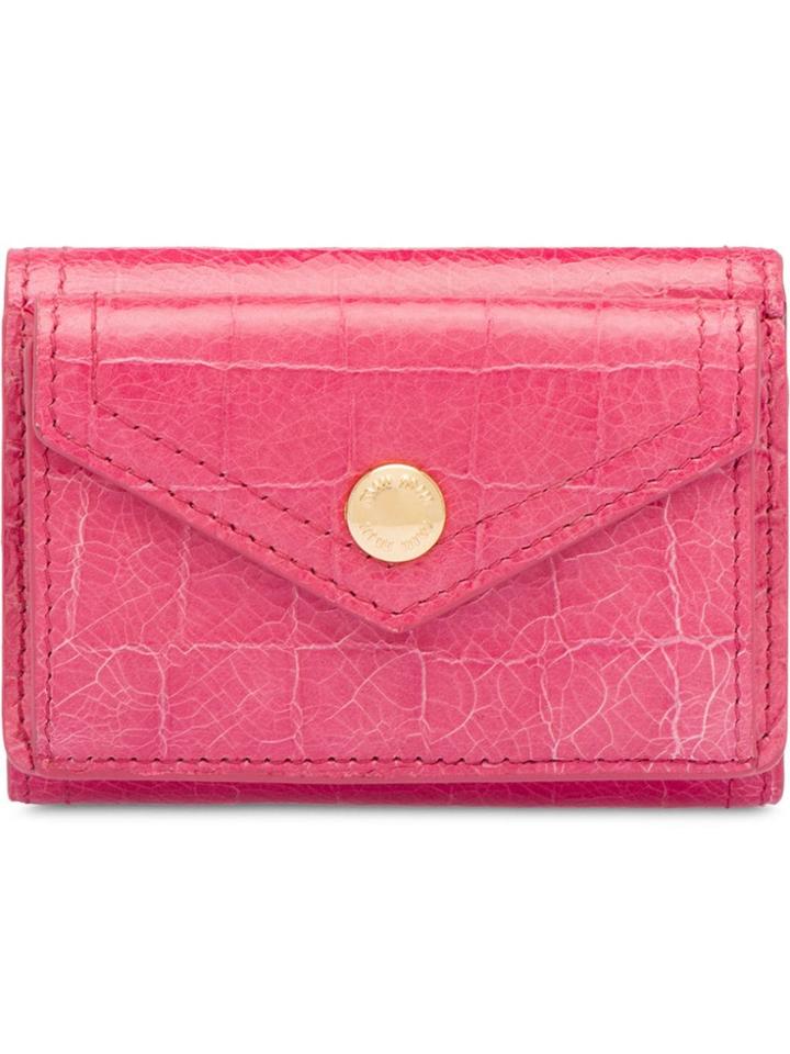 Miu Miu Crocodile Embossed Small Wallet - Pink