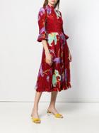 La Doublej Velvet Midi Dress - Red