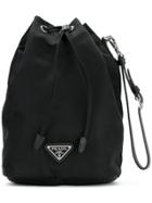 Prada Nylon Wristlet Duffle Tote - Black