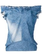 Junya Watanabe Off The Shoulder Denim Top - Blue