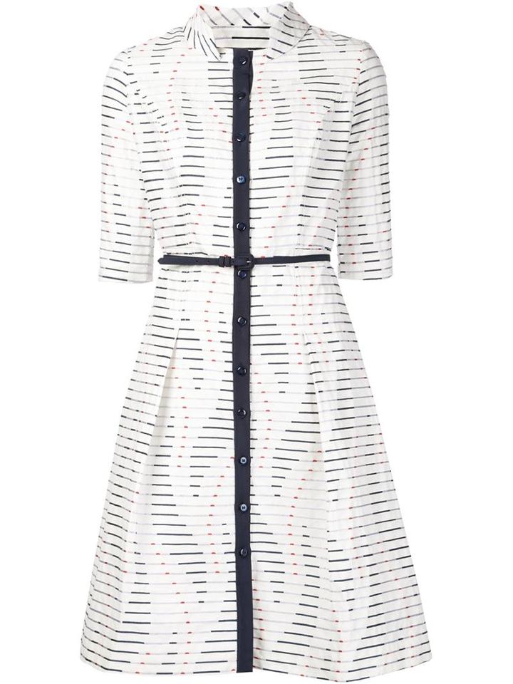 Carolina Herrera Belted Stripe Print Shirt Dress