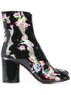 Maison Margiela Floral Tabi Ankle Boots - Black