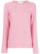 Golden Goose Deluxe Brand Distressed Crewneck Sweater - Pink & Purple