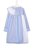 Marni Kids Teen Striped Dress With Flap - Blue