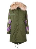 Night Market Floral Patches Parka Coat