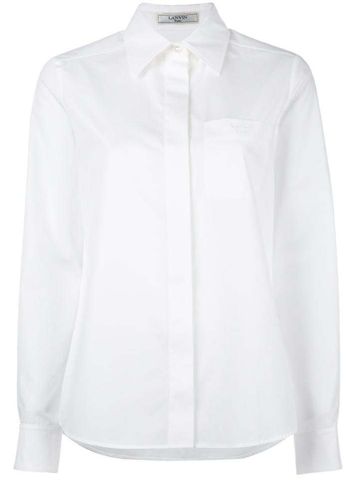 Lanvin Patch Pocket Shirt, Women's, Size: 44, White, Cotton