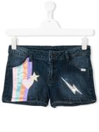 Little Marc Jacobs Embroidered Denim Shorts - Blue