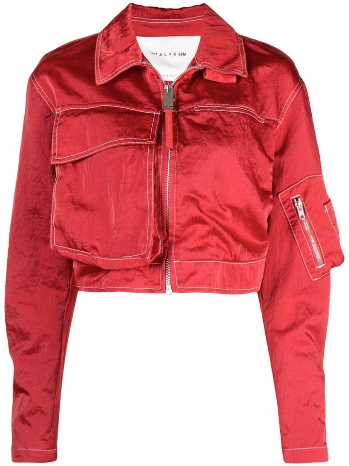 1017 Alyx 9sm Cropped Multi-pocket Jacket - Red