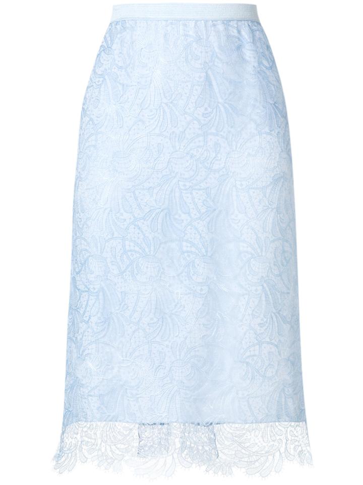 Ermanno Scervino Lace Embroidered Skirt - Blue