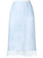 Ermanno Scervino Lace Embroidered Skirt - Blue