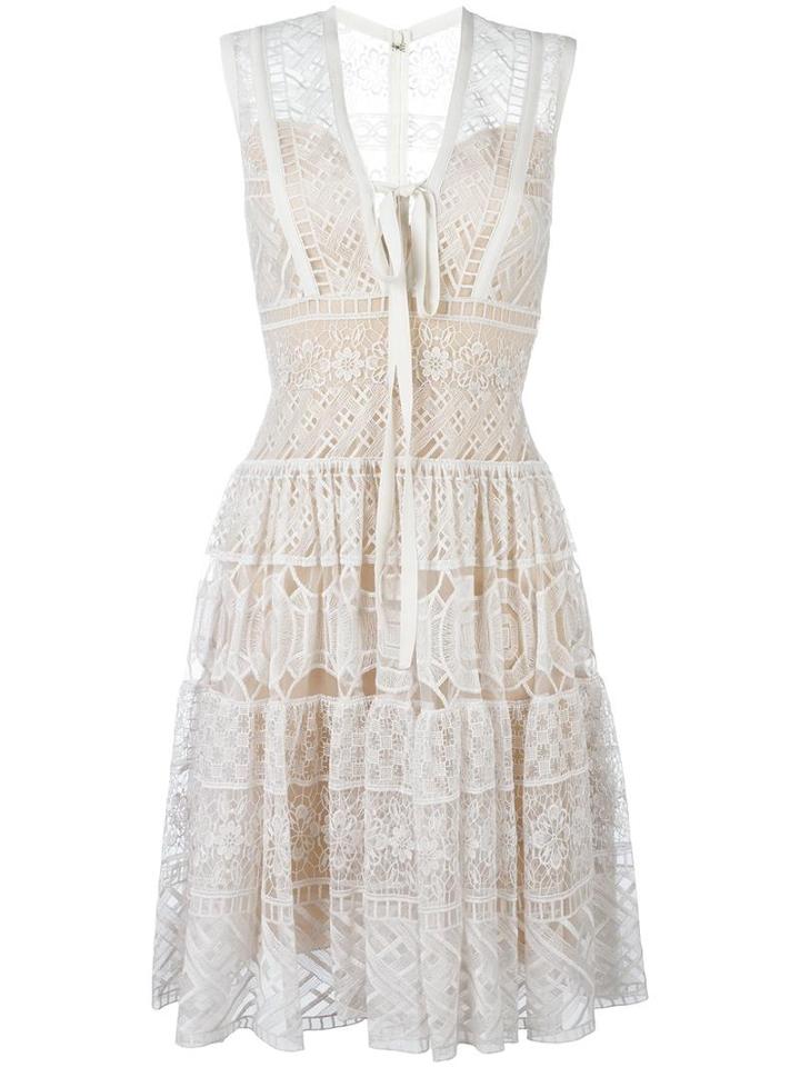 Elie Saab V-neck Lace Dress, Women's, Size: 36, Silk/polyamide