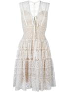 Elie Saab V-neck Lace Dress, Women's, Size: 36, Silk/polyamide