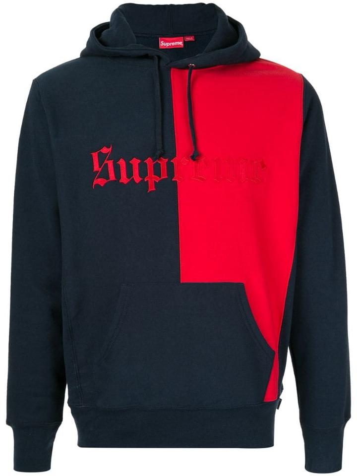 Supreme Split Old English Hooded Sweatshirt - Blue