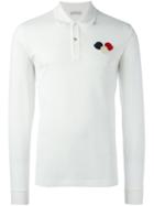 Moncler Long Sleeve Polo Shirt, Men's, Size: Medium, White, Cotton
