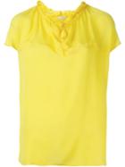 Etro Band Collar Blouse, Women's, Size: 40, Yellow/orange, Silk