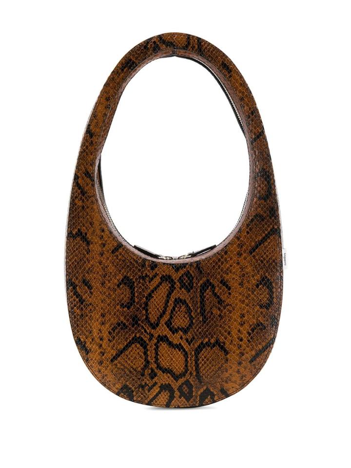 Coperni Swipe Snakeskin-effect Shoulder Bag - Brown
